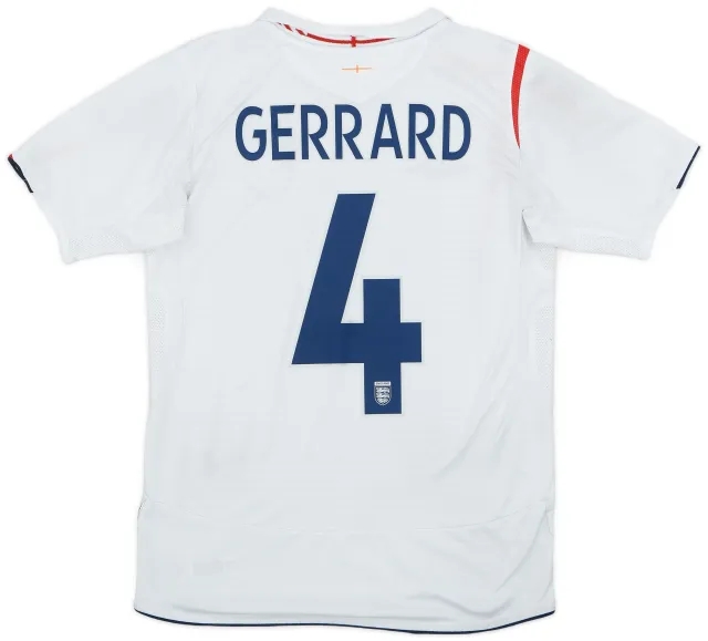 Umbro 2005-07 England Home Shirt Gerrard #4 - 6/10 - (M)