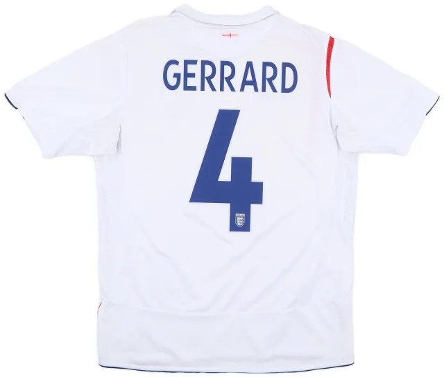 Umbro 2005-07 England Home Shirt Gerrard #4 - 5/10 - (L)