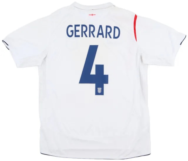 Umbro 2005-07 England Home Shirt Gerrard #4 - 7/10 - (XL)