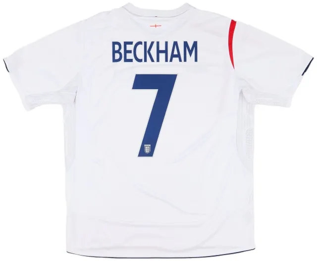 Umbro 2005-07 England Home Shirt Beckham #7 - 6/10 - (L)