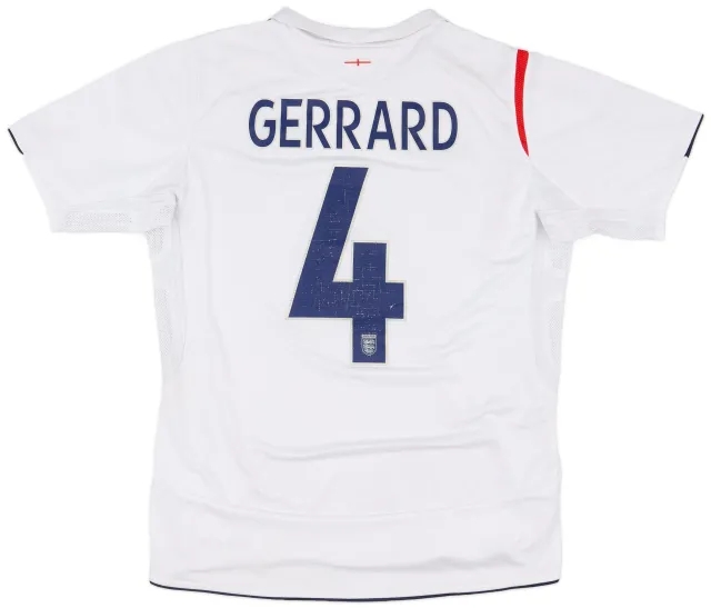Umbro 2005-07 England Home Shirt Gerrard #4 - 5/10 - (L)