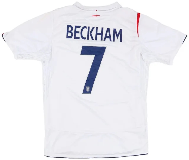 Umbro 2005-07 England Home Shirt Beckham #7 - 6/10 - (M)