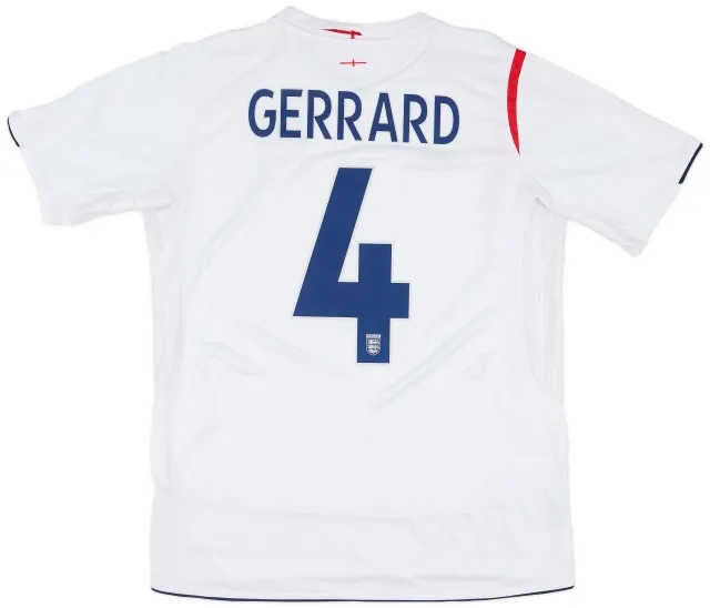 Umbro 2005-07 England Home Shirt Gerrard #4 - 8/10 - (L)
