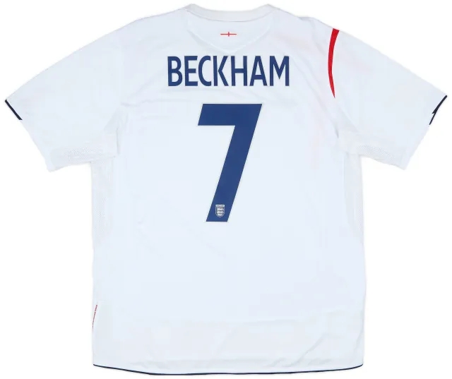 Umbro 2005-07 England Home Shirt Beckham #7 - 6/10 - (XL)