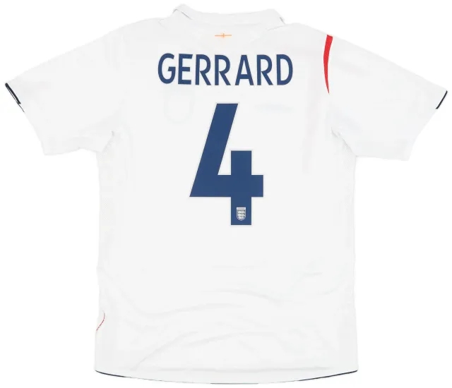 Umbro 2005-07 England Home Shirt Gerrard #4 - 6/10 - (L)