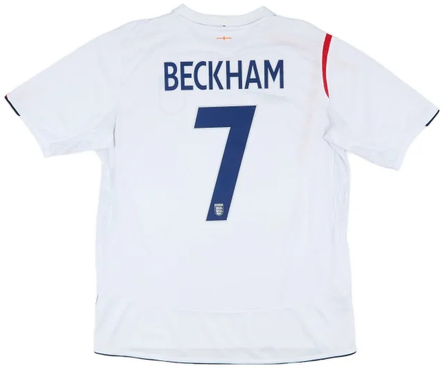 Umbro 2005-07 England Home Shirt Beckham #7 - 6/10 - (XL)