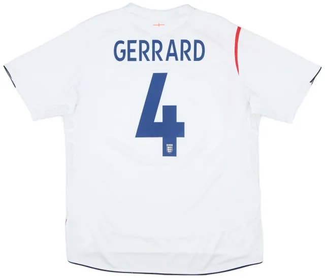 Umbro 2005-07 England Home Shirt Gerrard #4 - 7/10 - (L)