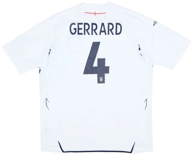 Umbro 2007-09 England Home Shirt Gerrard #4 - 7/10 - (XL)
