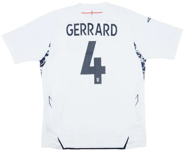 Umbro 2007-09 England Home Shirt Gerrard #4 - 6/10 - (L)