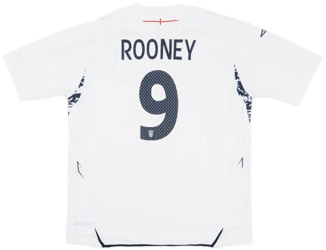 Umbro 2007-09 England Home Shirt Rooney #9 - 6/10 - (XL)