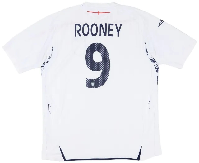 Umbro 2007-09 England Home Shirt Rooney #9 - 6/10 - (XL)