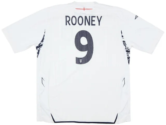 Umbro 2007-09 England Home Shirt Rooney #9 - 7/10 - (XXL)