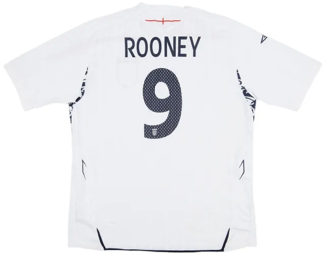 Umbro 2007-09 England Home Shirt Rooney #9 - 6/10 - (XL)