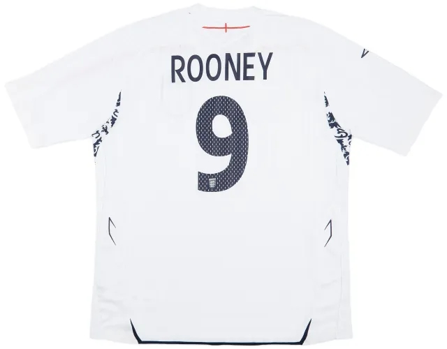 Umbro 2007-09 England Home Shirt Rooney #9 - 7/10 - (XL)