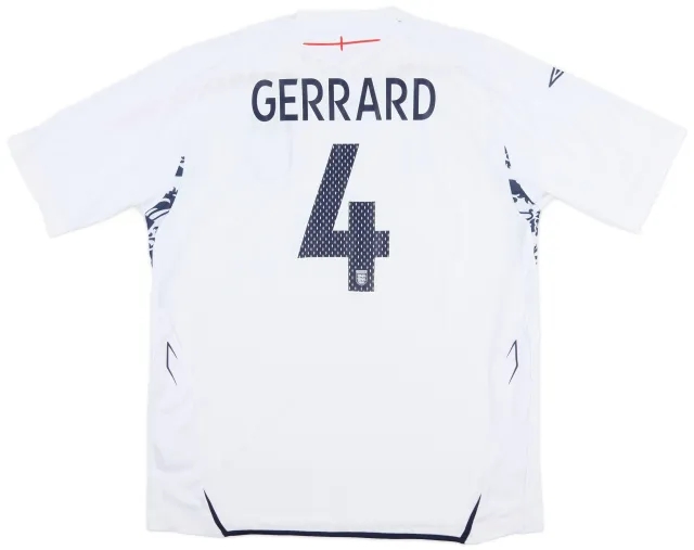 Umbro 2007-09 England Home Shirt Gerrard #4 - 8/10 - (XL)