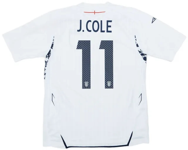 Umbro 2007-09 England Home Shirt J.Cole #11 - 9/10 - (L)