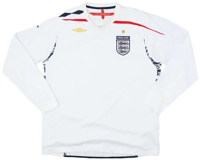 Umbro 2007-09 England Home L/S Shirt - 6/10 - (XL)