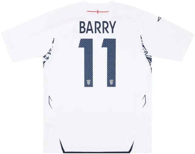 Umbro 2008 England Match Issue Home Shirt Barry #11 (v Belarus)