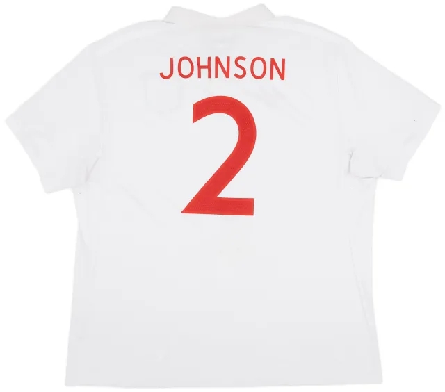 Umbro 2009-10 England Home Shirt Johnson #2 - 8/10 - (XXL)
