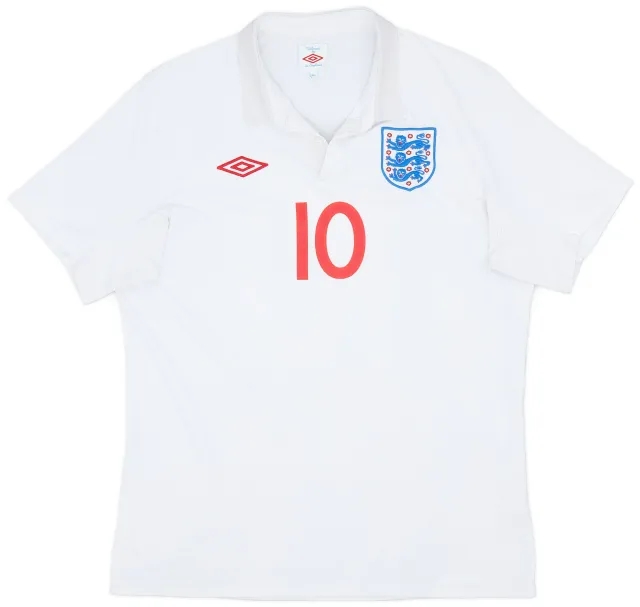 Umbro 2009-10 England Home Shirt #10 - 7/10 - (L)
