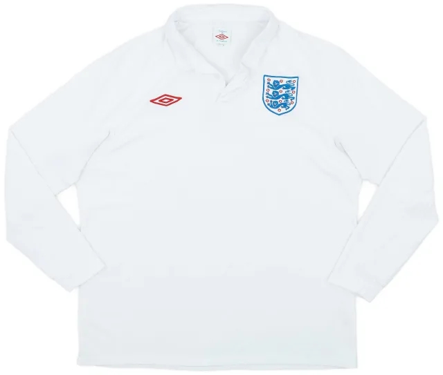 Umbro 2009-10 England Home L/S Shirt - 9/10 - (XL)