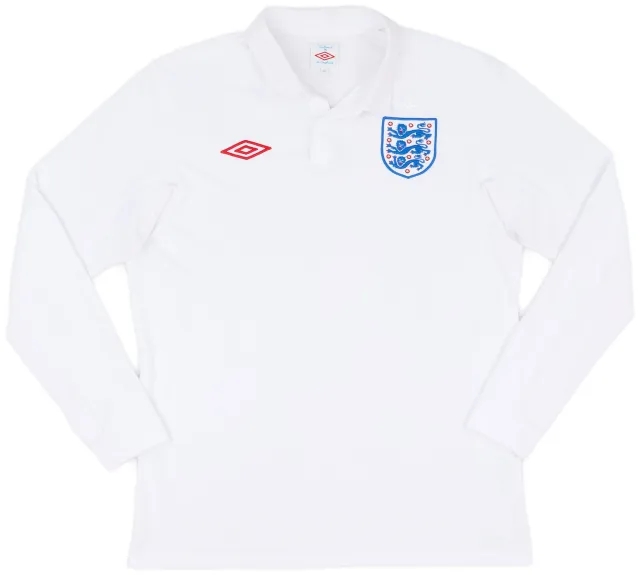 Umbro 2009-10 England Home L/S Shirt - 7/10 - (M)