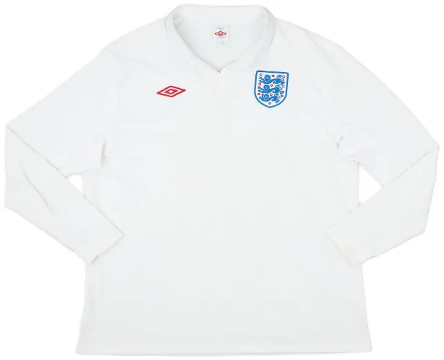 Umbro 2009-10 England Home L/S Shirt - 8/10 - (XXL)