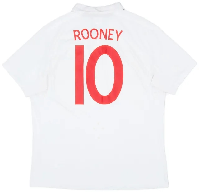 Umbro 2009-10 England 'South Africa' Home Shirt Rooney #10 - 7/10 - (XL)