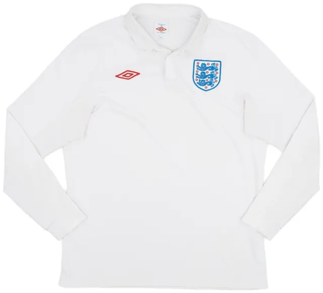 Umbro 2009-10 England Home L/S Shirt - 7/10 - (L)