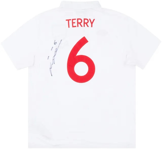 Umbro 2009 England Match Issue Signed Home Shirt Terry #6 (v Kazakhstan)