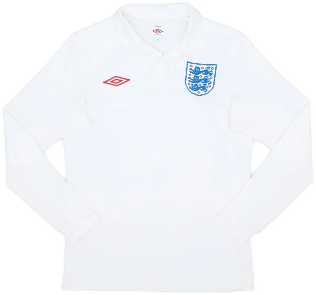 Umbro 2009-10 England Home L/S Shirt - 9/10 - (S)