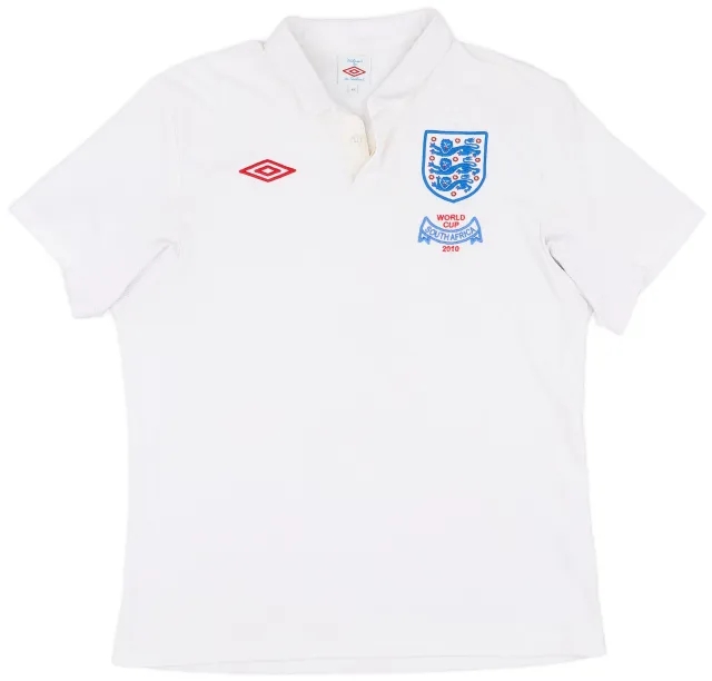 Umbro 2010-11 England 'Would Cup South Africa 2010' Home Shirt - 8/10 - (L)