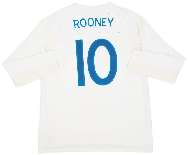 Umbro 2010-11 England Home L/S Shirt Rooney #10 - 8/10 - (XXL)