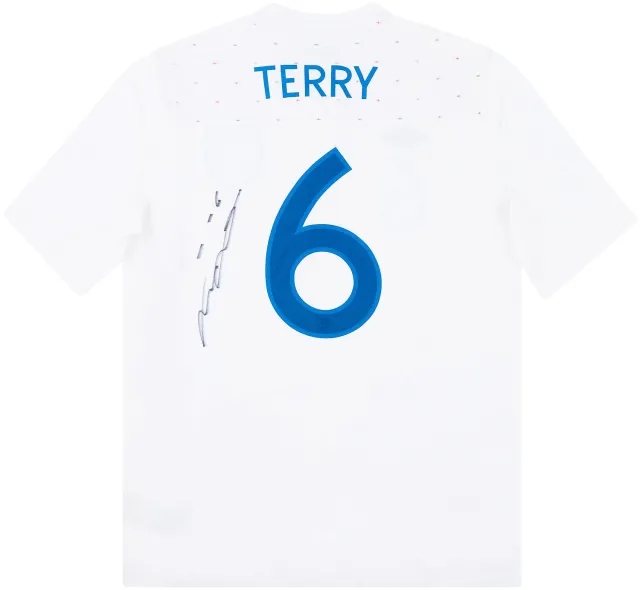 Umbro 2010-11 England Player Issue Signed Home Shirt Terry #6