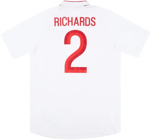 Umbro 2012 England Match Issue Home Shirt Richards #2 (v Holland)