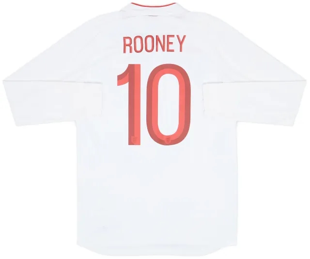 Umbro 2012-13 England Home L/S Shirt Rooney #10 - 9/10 - (M)
