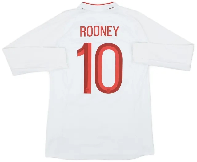 Umbro 2012-13 England Home L/S Shirt Rooney #10 - 8/10 - (M)