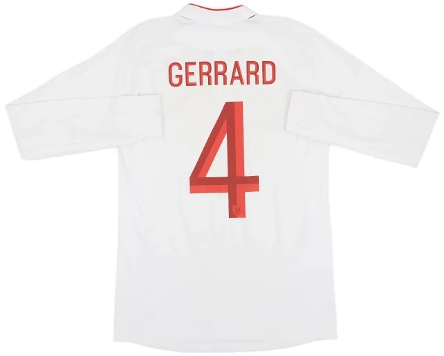 Umbro 2012-13 England Home L/S Shirt Gerrard #4 - 6/10 - (S)