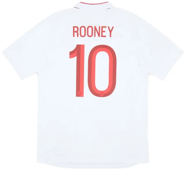 Umbro 2012-13 England 'Poland/Ukraine' Home Shirt Rooney #10 - 9/10 - (L)