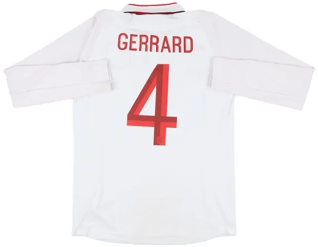 Umbro 2012-13 England Home L/S Shirt Gerrard #4 - 5/10 - (S)
