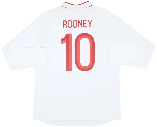 Umbro 2012-13 England Home L/S Shirt Rooney #10 - 9/10 - (XL)