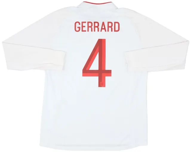 Umbro 2012-13 England Home L/S Shirt Gerrard #4 - 10/10 - (L)