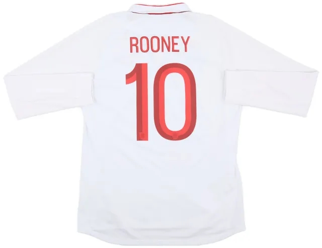 Umbro 2012-13 England Home L/S Shirt Rooney #10 - 9/10 - (L)