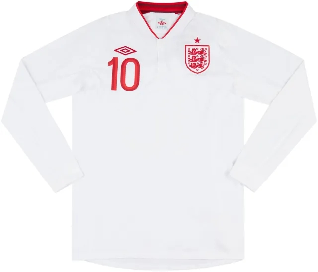Umbro 2012-2013 England U-21 Match Issue Home L/S Shirt Ince #10