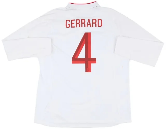 Umbro 2012-13 England Home L/S Shirt Gerrard #4 - 7/10 - (XL)