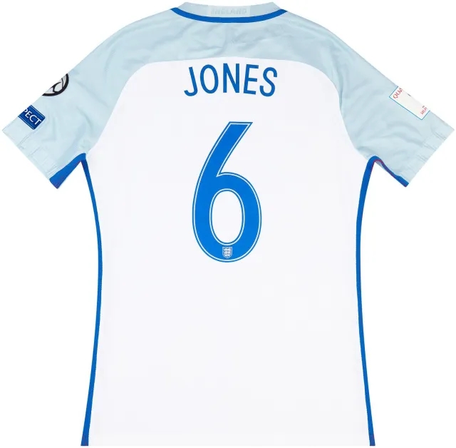 Nike 2016-17 England Match Issue Home Shirt Jones #6
