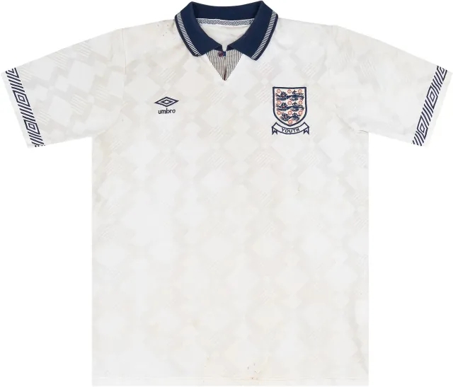 Umbro 1992 England U-18 Match Issue Home Shirt #12 (Butt)