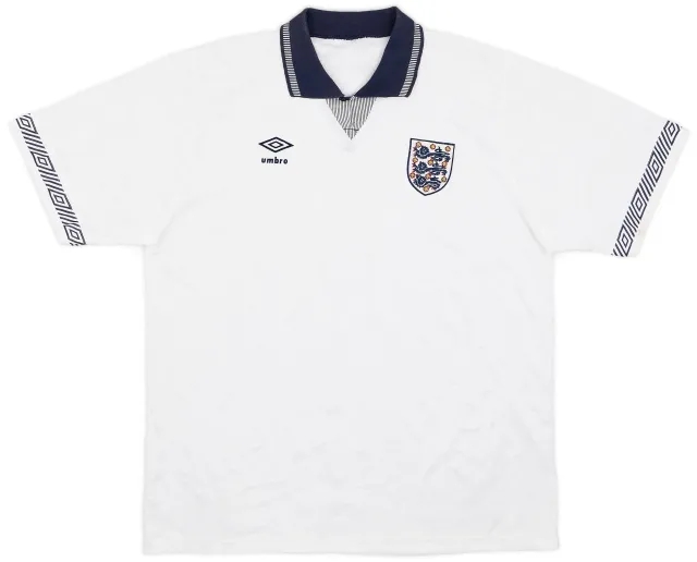 Umbro 1990-92 England Home Shirt - 8/10 - (XL)