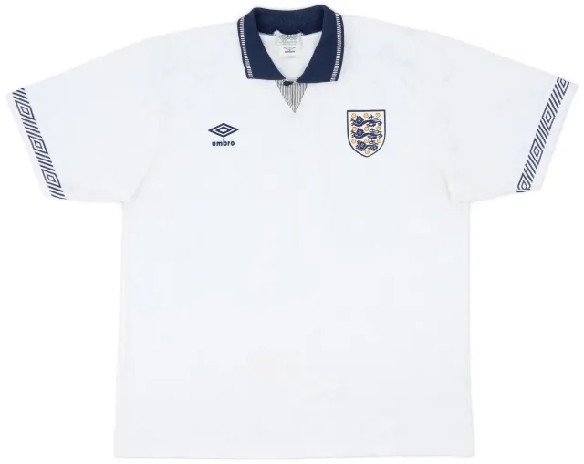 Umbro 1990-92 England Home Shirt - 8/10 - (XL)