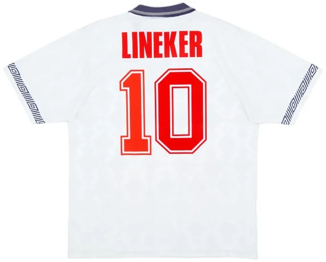 Umbro 1990-92 England Home Shirt Lineker #10 - 6/10 - (L)